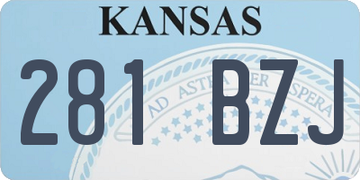 KS license plate 281BZJ