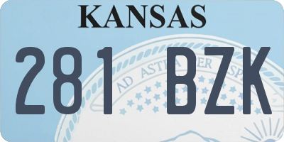KS license plate 281BZK