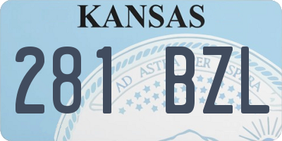 KS license plate 281BZL