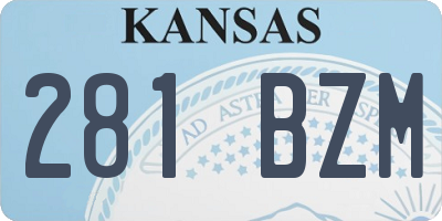 KS license plate 281BZM