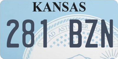 KS license plate 281BZN