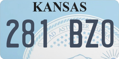 KS license plate 281BZO