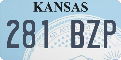 KS license plate 281BZP