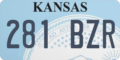 KS license plate 281BZR