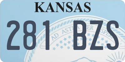 KS license plate 281BZS