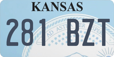 KS license plate 281BZT