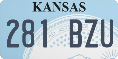 KS license plate 281BZU
