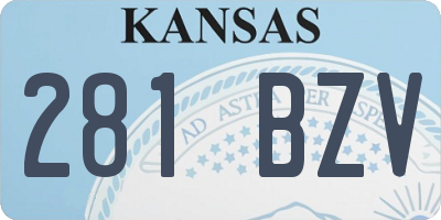 KS license plate 281BZV