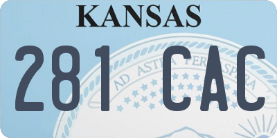 KS license plate 281CAC