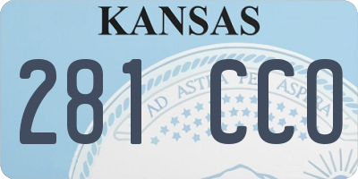 KS license plate 281CCO
