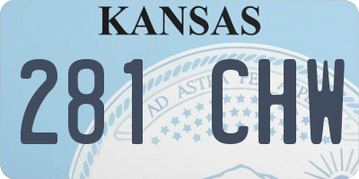 KS license plate 281CHW
