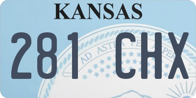 KS license plate 281CHX