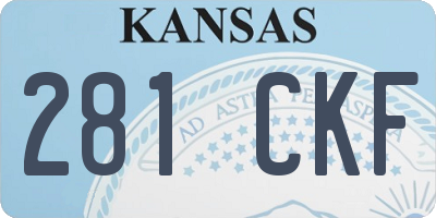 KS license plate 281CKF