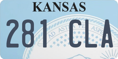 KS license plate 281CLA