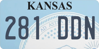 KS license plate 281DDN