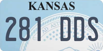 KS license plate 281DDS
