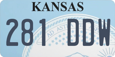 KS license plate 281DDW