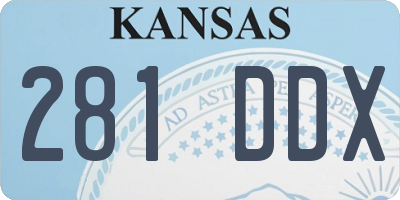 KS license plate 281DDX