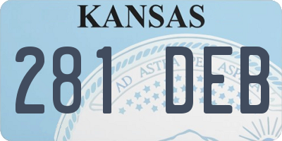 KS license plate 281DEB
