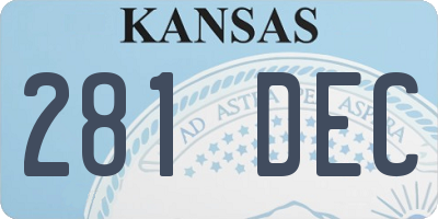 KS license plate 281DEC