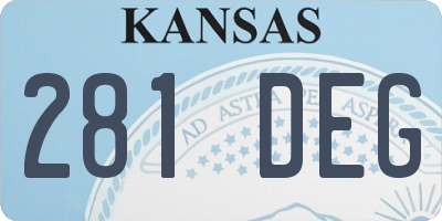 KS license plate 281DEG