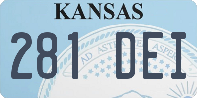 KS license plate 281DEI