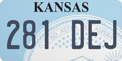 KS license plate 281DEJ