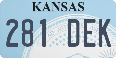 KS license plate 281DEK