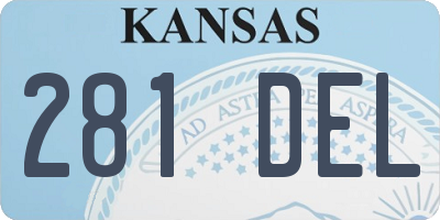 KS license plate 281DEL