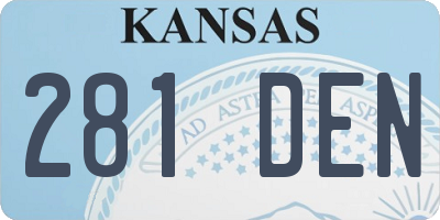 KS license plate 281DEN
