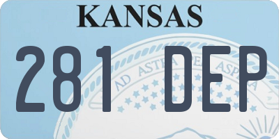 KS license plate 281DEP