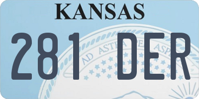 KS license plate 281DER
