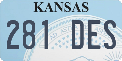 KS license plate 281DES