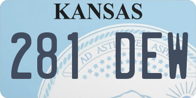 KS license plate 281DEW