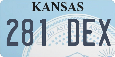 KS license plate 281DEX