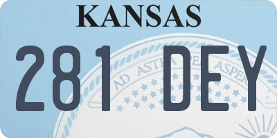 KS license plate 281DEY