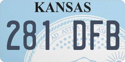 KS license plate 281DFB