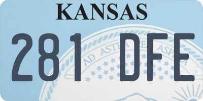KS license plate 281DFE