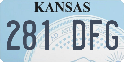 KS license plate 281DFG