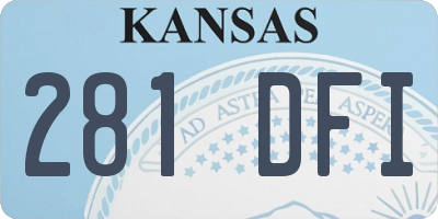 KS license plate 281DFI