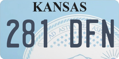 KS license plate 281DFN