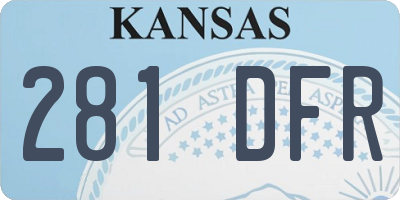 KS license plate 281DFR