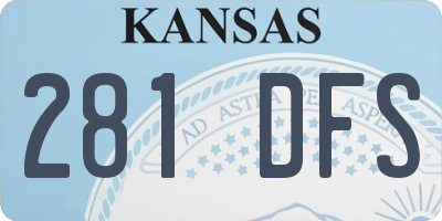 KS license plate 281DFS