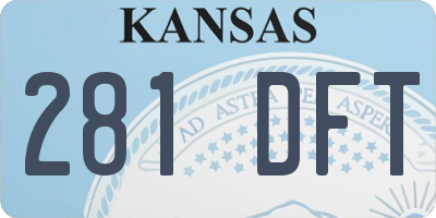 KS license plate 281DFT