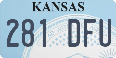 KS license plate 281DFU
