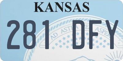 KS license plate 281DFY