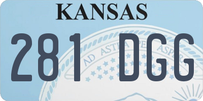 KS license plate 281DGG