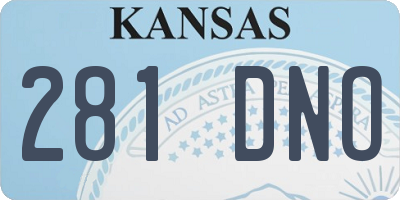 KS license plate 281DNO