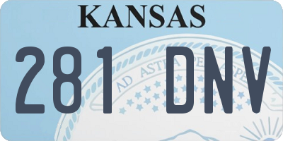 KS license plate 281DNV