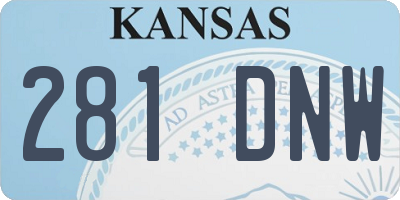 KS license plate 281DNW